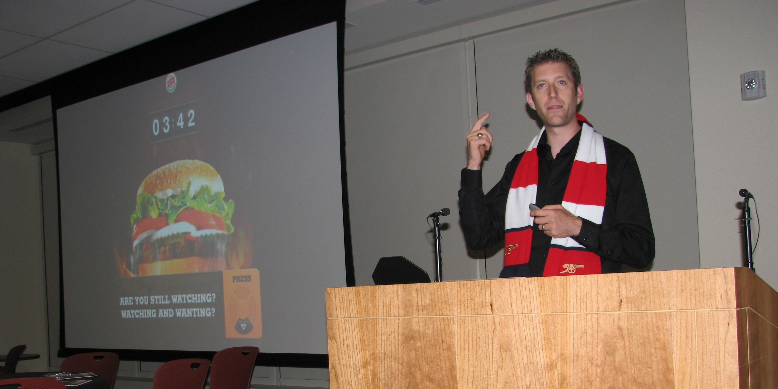 Presenting digital work from a podium